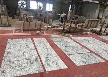 China Bestellte 60x60cm Größen-Naturstein-weiße Marmorboden-Schrägflächen-Fliesen voraus  fournisseur