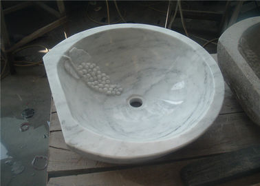 China Luxusnaturstein-Wannen-Carrara-weißes Marmormaterial mit geschnitzter Traube fournisseur