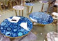 Luxusmarmortischplatte-blaues Achat-Stein-Spitzenpolierendrunde Form fournisseur