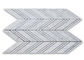 Chevron-Stein-Mosaik-Fliesen-Küchen-Wand-Carrara-weiße Poliermarmormosaik-Fliese fournisseur