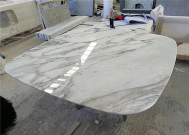China Runde Rand-Marmor-Stein-Tischplatten, Arbeitstischplatte mit breiter Farbstrecke fournisseur